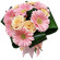 букет из кремовых роз и розовых гербер. Камбоджа