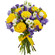 букет желтых роз и синих ирисов. Камбоджа